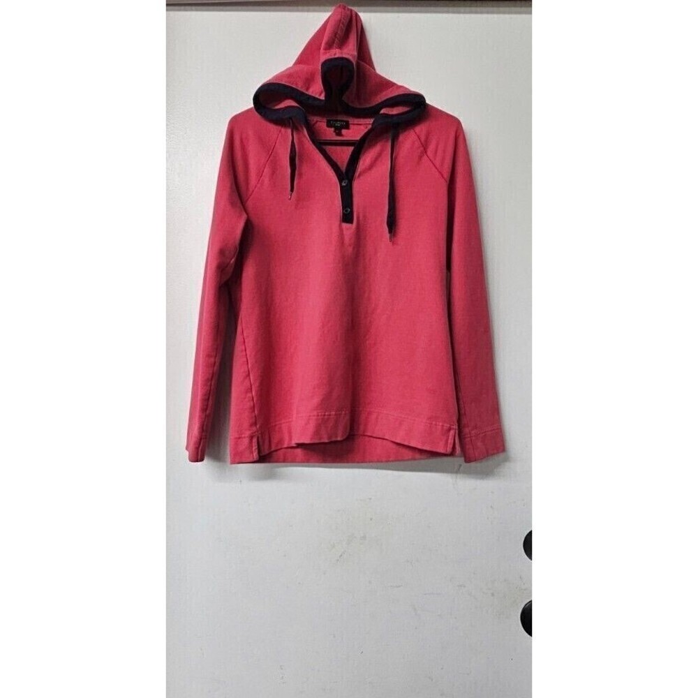 TALBOTS Petites Pink Blue Long Sleeve Pullover Hooded Cozy Women Sweater (Sp)